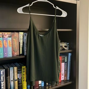 Meraki Olive Spaghetti Strap Top